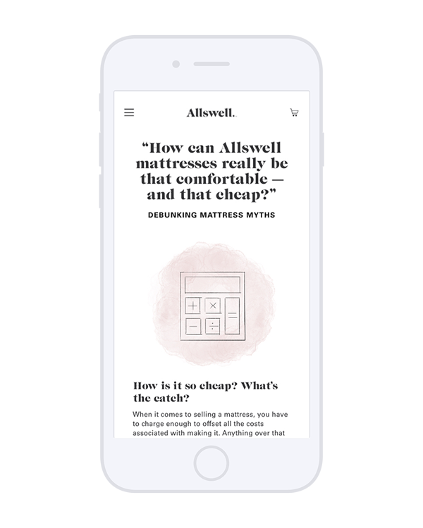 Allswell UX Landing Pages